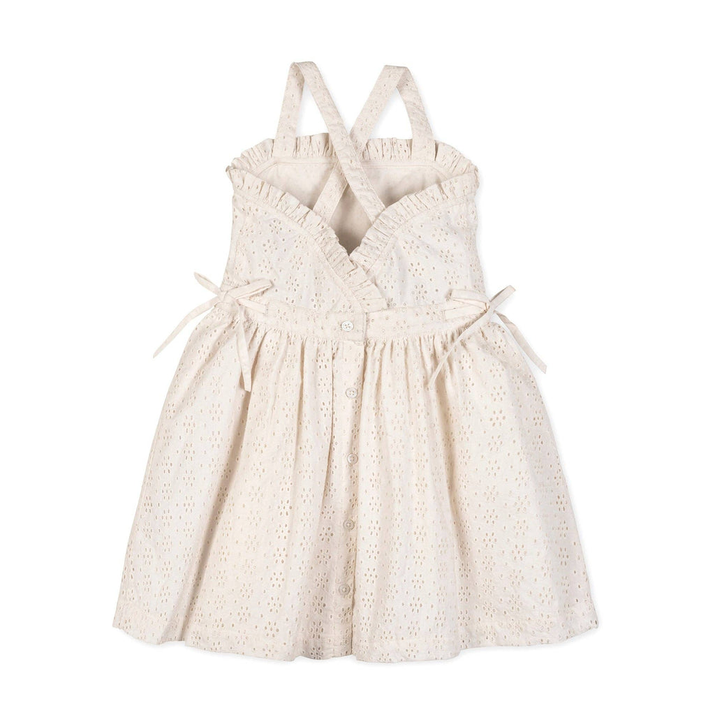 Hope and Henry - Organic Ivory Ruffle Cotton Eyelet Dress