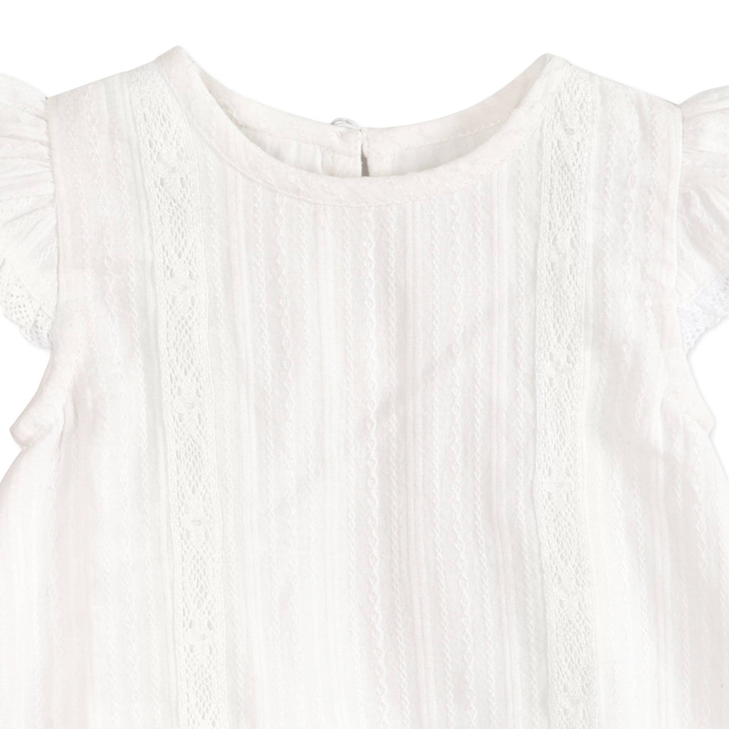 Viverano Organics - Organic Cotton Noelle Dobby A Line Baby Dress + Bloomer