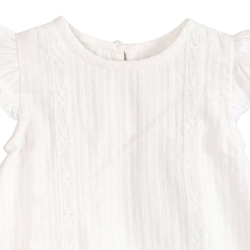 Viverano Organics - Organic Cotton Noelle Dobby A Line Baby Dress + Bloomer