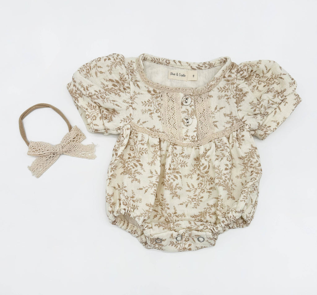 Olive + Cradle - Elodie Short Sleeve Romper Set
