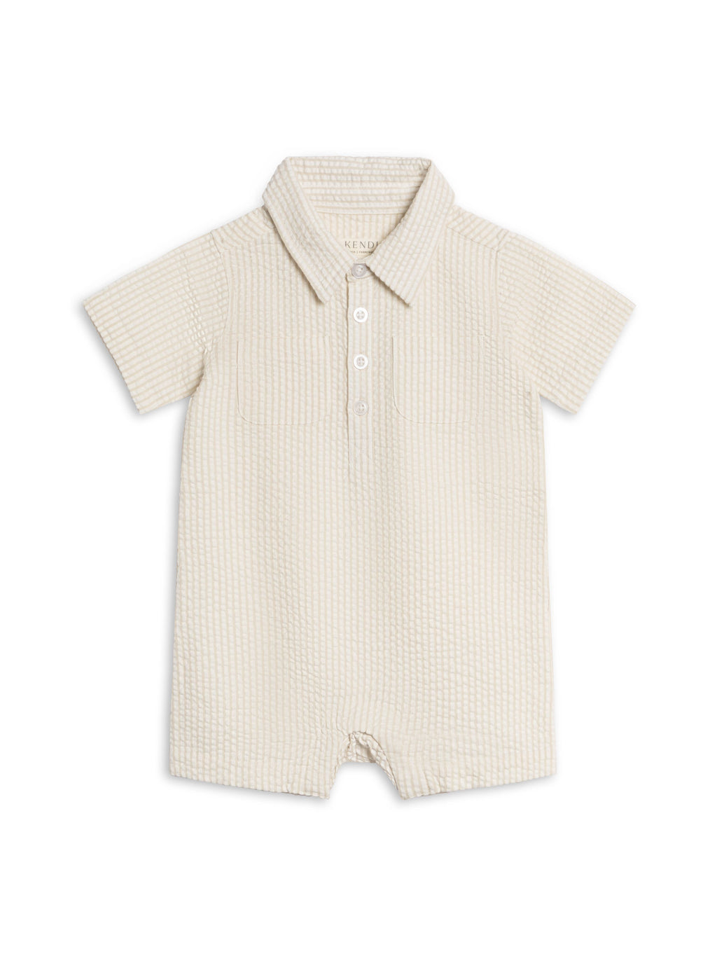 Colored Organics - Dune Stripe Seersucker Collared Romper