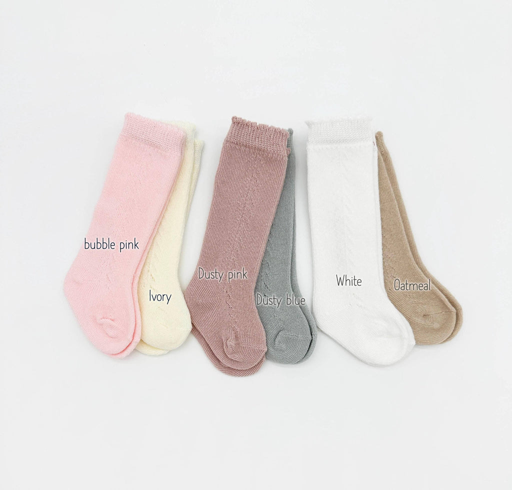 Olive + Cradle - French Lace Knee High Baby Socks