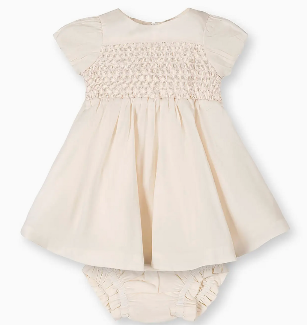 Hope and Henry - Organic Smocked Puff Sleeve Dress