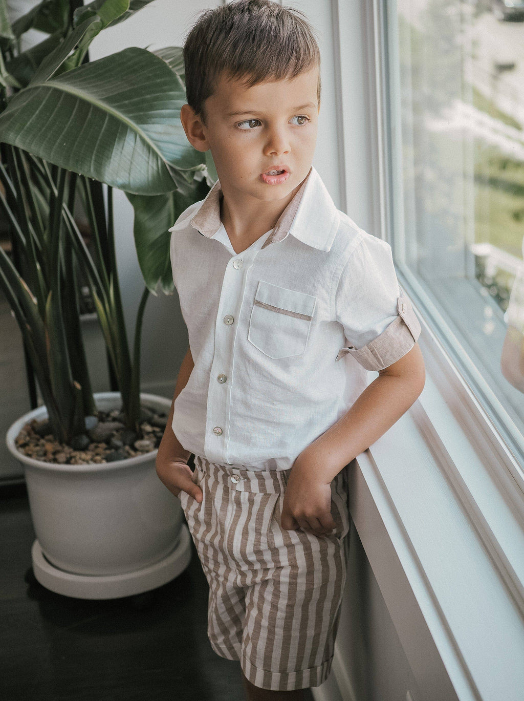 Petite Maison Kids - Ashton Linen Striped Shorts and Top Set
