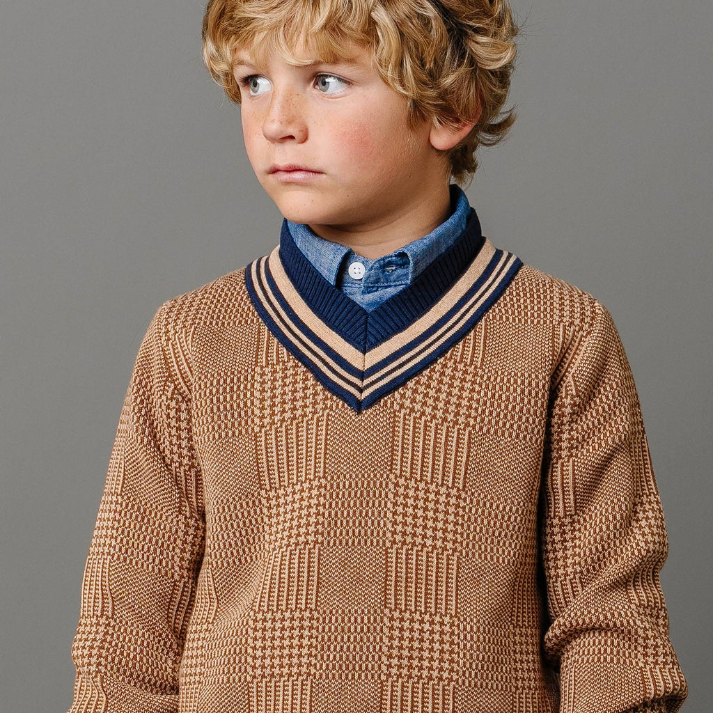 Hope and Henry - Organic Intarsia Cricket Boys Sweater