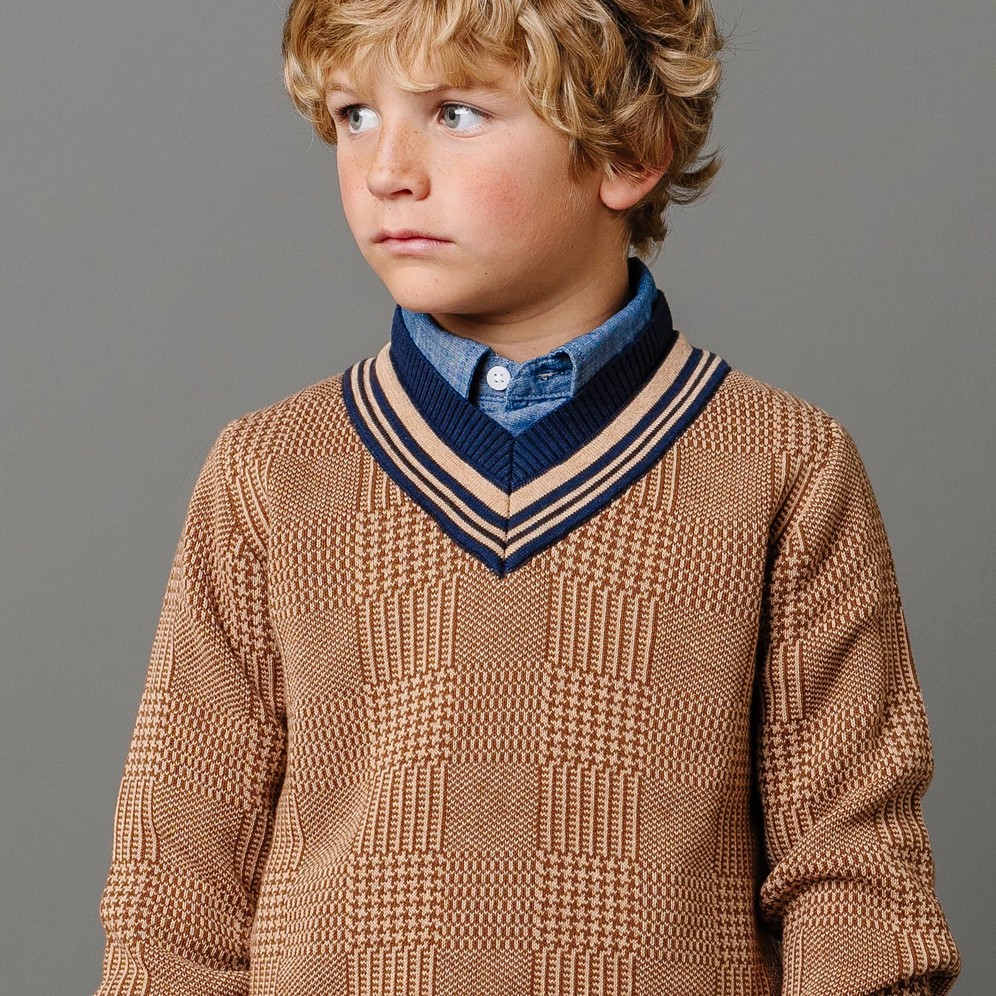 Hope and Henry - Organic Intarsia Cricket Boys Sweater