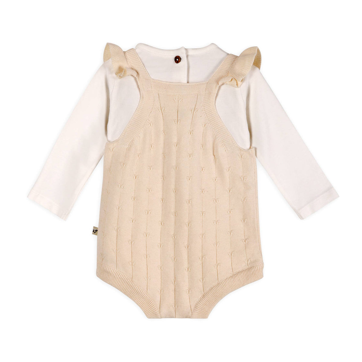 Viverano Organics - Organic Cotton Sleeveless Ruffle Knit Baby Romper & Bodysuit Set